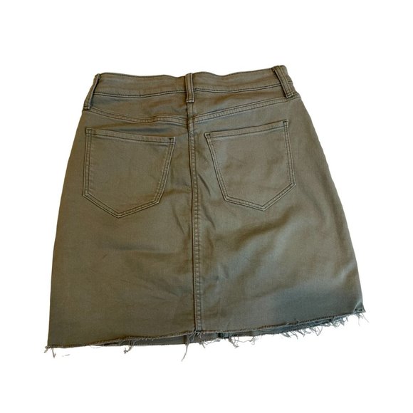 Old Navy Women's Denim Mini Skirt Stretch Flat Front Lightweight Green Size 2 - Picture 2 of 7